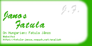 janos fatula business card